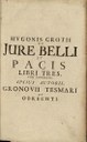 Hugo Grotius, De Iure Belli Et Pacis Libri Tres, 1696