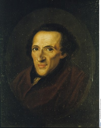 Johann Christoph Frisch (1738-1815), Porträt des Moses Mendelssohn (1729–1786), Öl auf Leinwand, 1786, Musikabteilung mit Mendelssohn-Archiv, Staatsbibliothek zu Berlin - Preußischer Kulturbesitz, Photograph: Ruth Schacht; Bildquelle: Bildagentur für Kunst, Kultur und Geschichte (bpk) http://bpkgate.picturemaxx.com/webgate_cms/;  Bildnummer 00004762; Copyright:bpk / SBB / Ruth Schacht