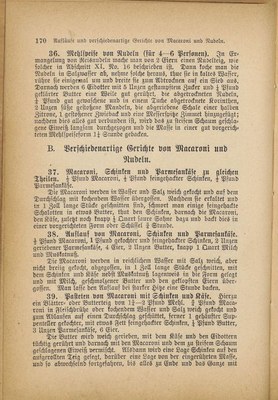 Henriette Davidis, "Verschiedenartige Gerichte von Macaroni und Nudeln" 1879 IMG