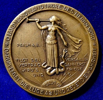 Medaille Hindenburg Stockholmer Konferenz 1925 Rückseite