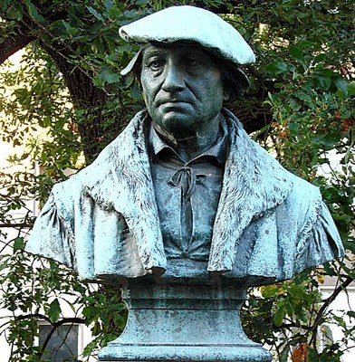 Gerhard Janensch (1860–1933), Büste von Johannes Bugenhagen (1485–1558), Kirchplatz an der Stadtkirche in Wittenberg, 1894, Farbphotographie 2005, Photograph: Torsten Schleese; Bildquelle: Wikimedia Commons, http://commons.wikimedia.org/wiki/File:Bugenhagendenkmal-WB-1.jpg?uselang=de, Creative Commons-Lizenz Namensnennung-Weitergabe unter gleichen Bedingungen 3.0 Unported.