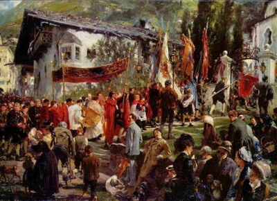 Adolph von Menzel, Prozession in Hofgastein, 1880