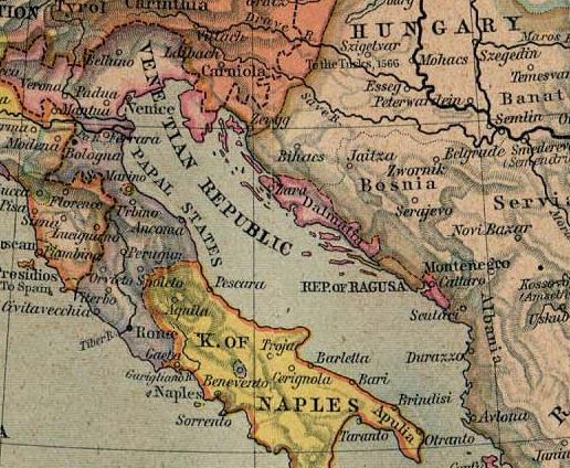 William R. Sheperd (1871–1934), Europe about 1560, Landkarte (Ausschnitt), USA, 1911; Bildquelle: Shepherd, William: Historical Atlas. New York: Henry Holt and Company, 1911; Bildquelle: University of Texas Library, Perry-Castañeda Library Map Collection, http://www.lib.utexas.edu/maps/historical/shepherd_1911/shepherd-c-118-119.jpg. 